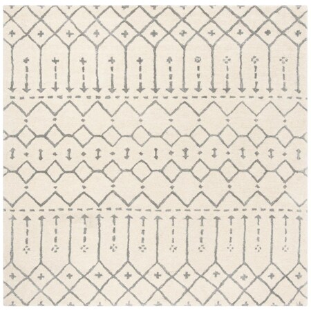 Safavieh 6 x 6 ft. ContemporaryHimalaya Hand Tufted Area RugIvory & Grey HIM903F-6SQ